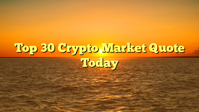 Top 30 Crypto Market Quote Today