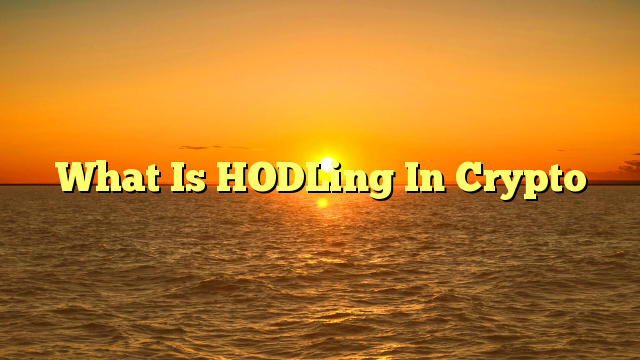 What Is HODLing In Crypto