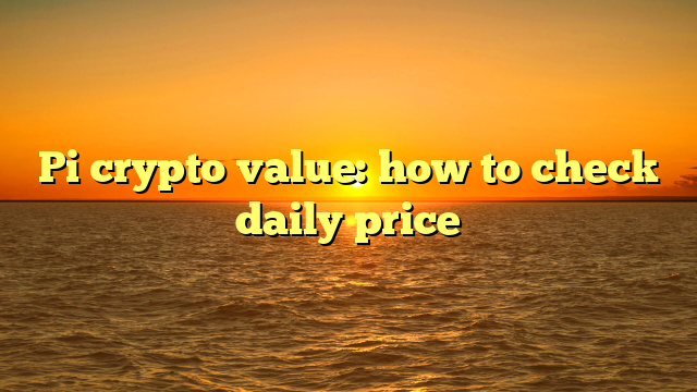 Pi crypto value: how to check daily price